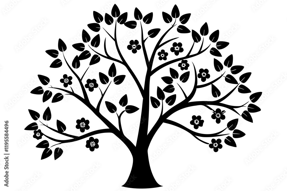 Easter Spring Blossom Tree Vector Clipart Illustration Easter Spring Blossom Tree Vector Clipart Illustration