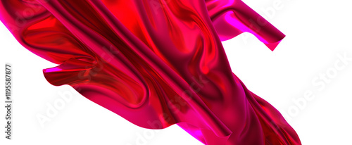 Pink satin fabric drapes be...
