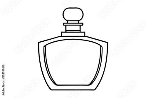 Perfume Bottle Silhouette Icon on White Background