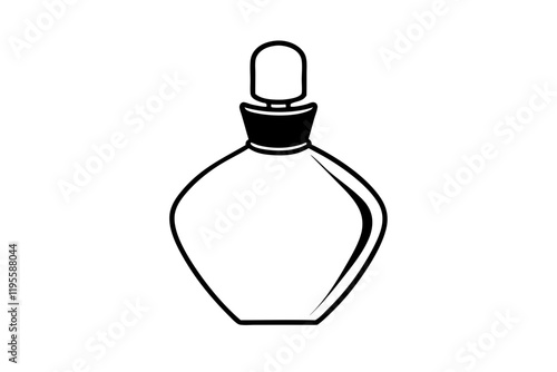Perfume Bottle Silhouette Icon on White Background