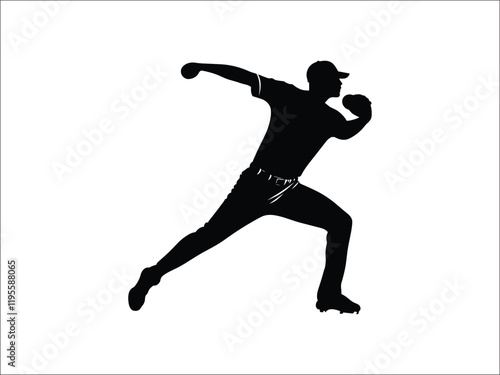Konstfotografi Baseball Pitcher Silhouette Bundle – Sports Wind-Up Poses for Creative Projects