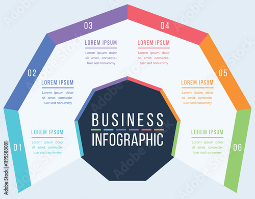 Business Infographic design 6 Options information