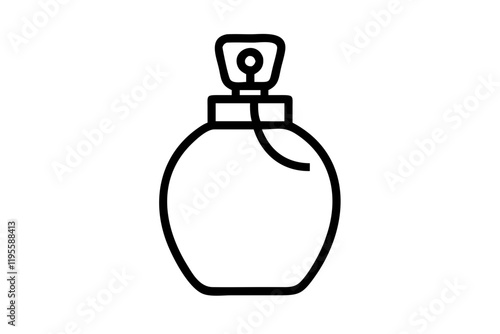 Perfume Bottle Silhouette Icon on White Background