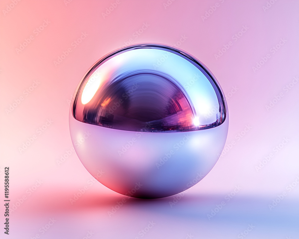 Floating metallic sphere icon with detailed reflections and realistic lighting, placed on a subtle gradient background Floating metallic sphere icon with detailed reflections and realistic lighting, placed on a subtle gradient background