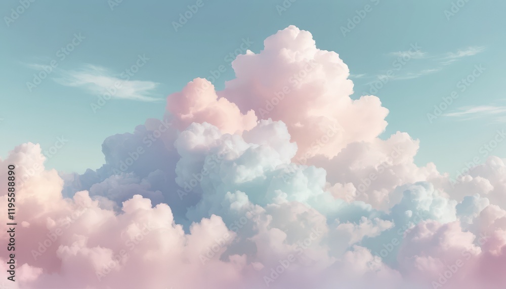 Fototapeta premium Soft Pastel Gradient with Subtle Cloud Textures, generative ai
