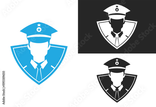 police officer icon silhouette vector illustratrion photo