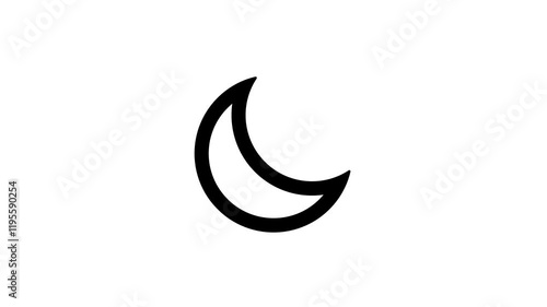 Day and Night animation. Sun and Moon with Day changing night loading animation. Animated switch mode line ui icon. Choose day-time, night-time in 4k animation