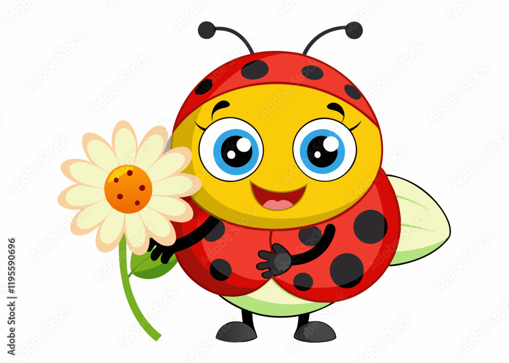 Obraz premium Cute Cartoon Turtle with Big Eyes and Happy Expression in Vibrant Colors