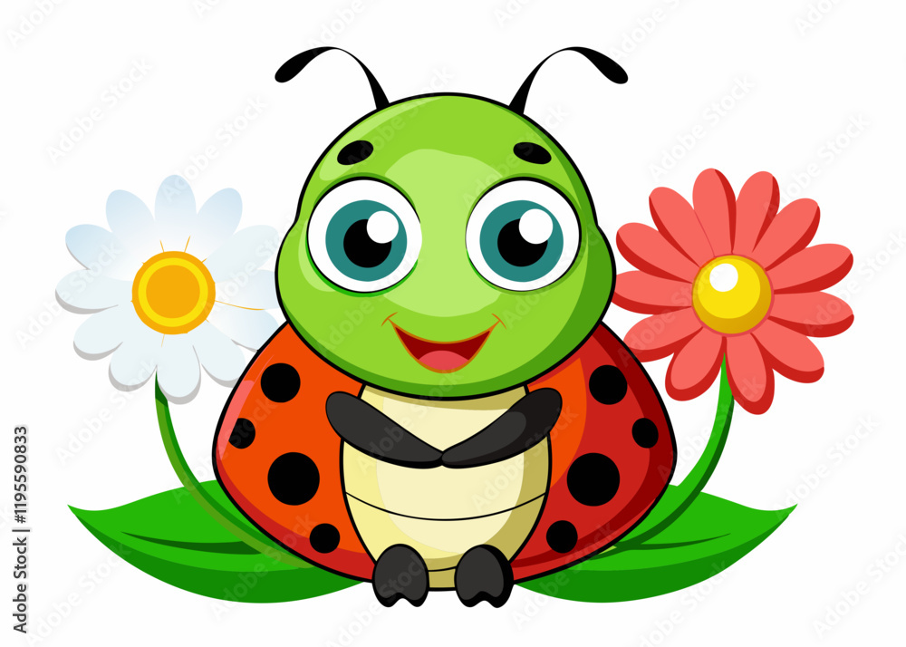 Cute Cartoon Turtle with Big Eyes and Happy Expression in Vibrant Colors Cute Cartoon Turtle with Big Eyes and Happy Expression in Vibrant Colors