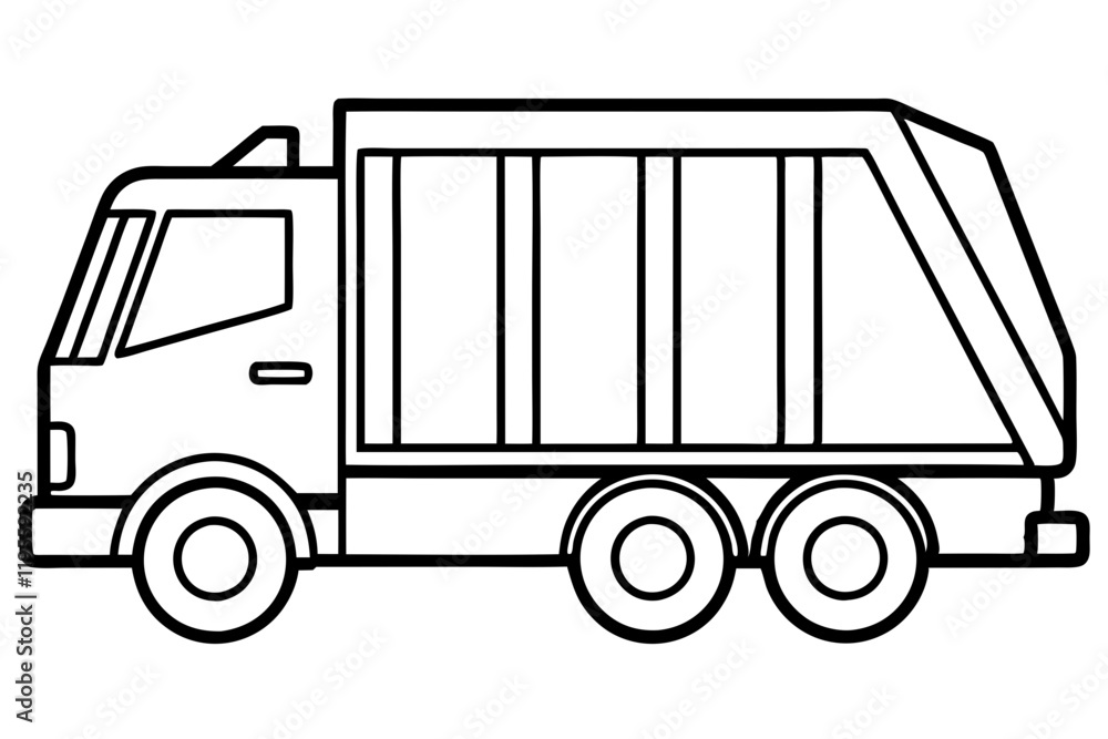 Detailed Vector Garbage Truck Illustration Detailed Vector Garbage Truck Illustration