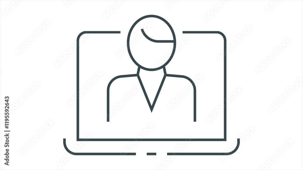 Animated Stroke Business Icon and Isolated on White Background Animated Stroke Business Icon and Isolated on White Background