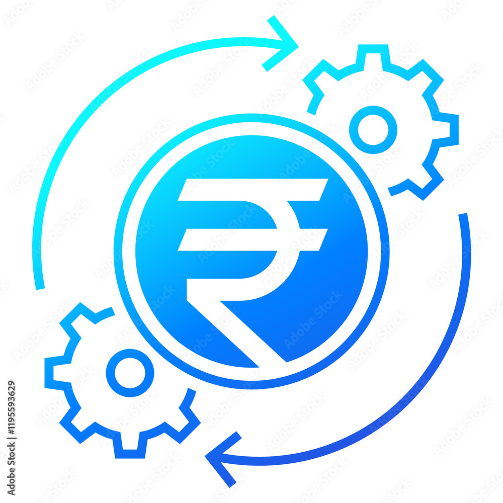 cost optimization icon with indian rupee cost optimization icon with indian rupee