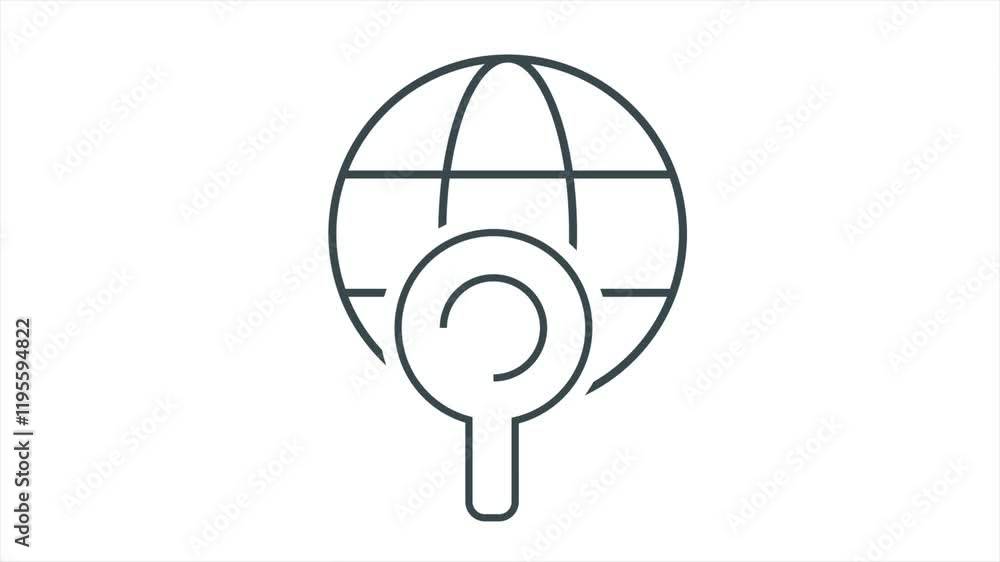 Animated Stroke Business Icon and Isolated on White Background Animated Stroke Business Icon and Isolated on White Background