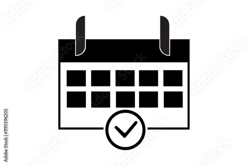 Calendar check vector icon illustration sign