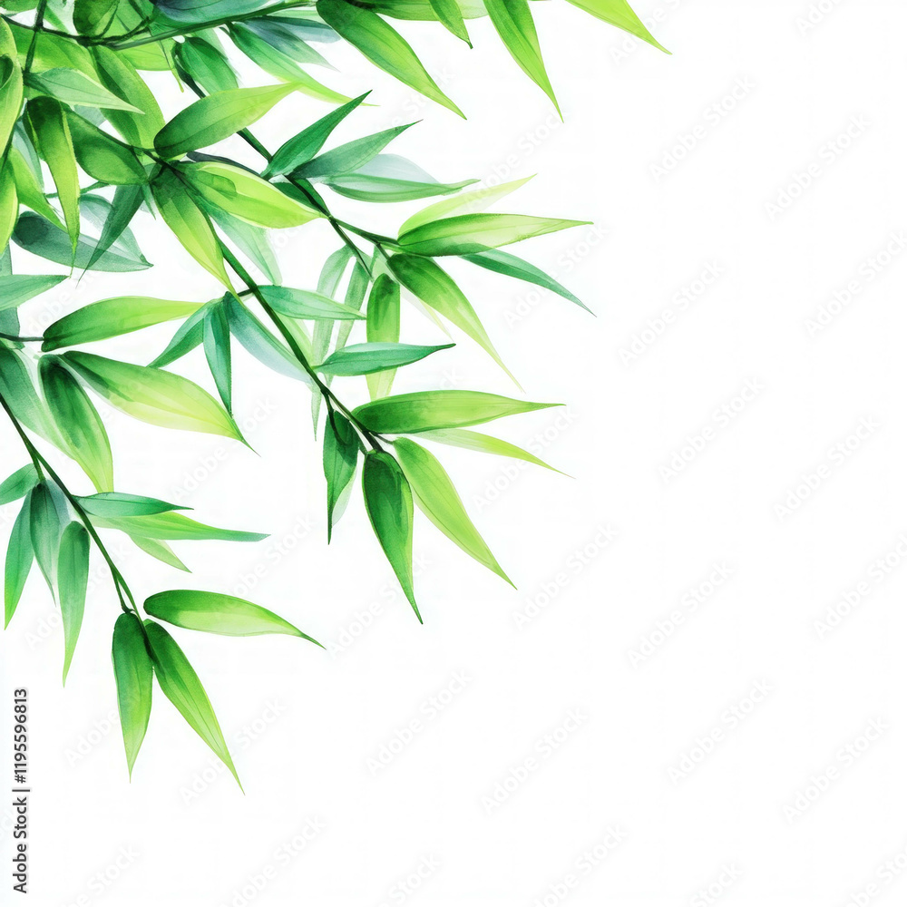 Bamboo Leaves Isolated Bamboo Leaves Isolated