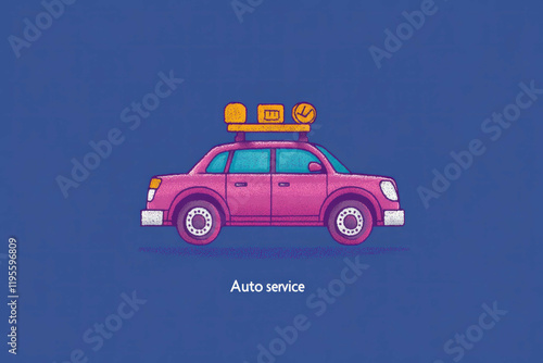 Auto Service Text Illustration