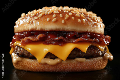 Bacon Cheeseburger Isolated