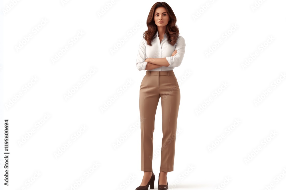 Full body portrait of a businesswoman posing with crossed arms, exuding confidence and professionalism Full body portrait of a businesswoman posing with crossed arms, exuding confidence and professionalism