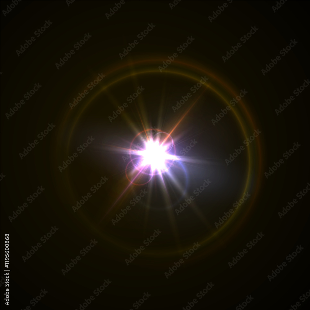 Light flare, shine flash sparkle or star glow ray or beam, realistic vector sunlight. Light glare with blur or bokeh flare effect background, shiny spark or bright starlight with lens flare effect Light flare, shine flash sparkle or star glow ray or beam, realistic vector sunlight. Light glare with blur or bokeh flare effect background, shiny spark or bright starlight with lens flare effect