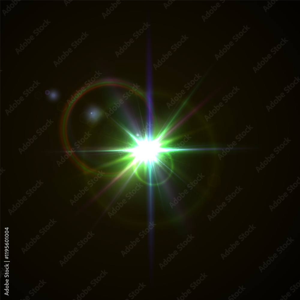Rainbow Crystal Star Effects: Optical Light Rays with Red, Yellow, and Blue Glows. Sunlight Reflections and Lens Glare Sparkles for Creative and Artistic Vector Design Rainbow Crystal Star Effects: Optical Light Rays with Red, Yellow, and Blue Glows. Sunlight Reflections and Lens Glare Sparkles for Creative and Artistic Vector Design