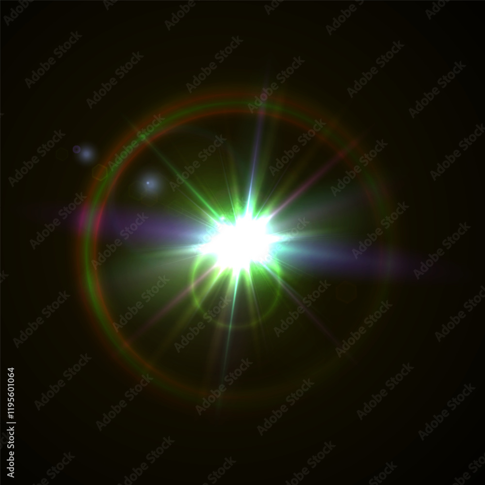 Light flare, shine flash sparkle or star glow ray or beam, realistic vector sunlight. Light glare with blur or bokeh flare effect background, shiny spark or bright starlight with lens flare effect Light flare, shine flash sparkle or star glow ray or beam, realistic vector sunlight. Light glare with blur or bokeh flare effect background, shiny spark or bright starlight with lens flare effect