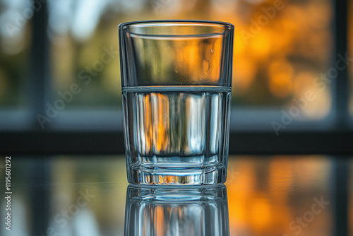 Water Glass On A White Back...