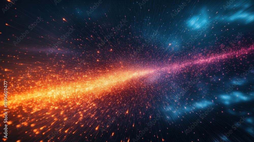 Obraz premium Stunning Cosmic Explosion of Light and Color Creating Dazzling Visual Effects in Vast Space Background