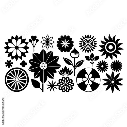 flower graphic resource element stylized flower vector