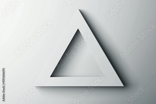 White A4 paper with a triangle shape, clipped in a minimalist room.