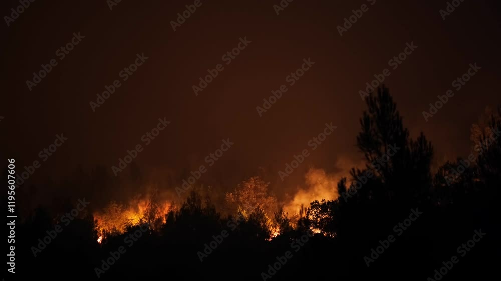 Forest fire on the slopes of hills and mountains. Wild fire in tropical forest. Large flames from forest fire. Summer forest fires. Natural disasters, Global Warming. Amazon wildfires. Forest fire on the slopes of hills and mountains. Wild fire in tropical forest. Large flames from forest fire. Summer forest fires. Natural disasters, Global Warming. Amazon wildfires.