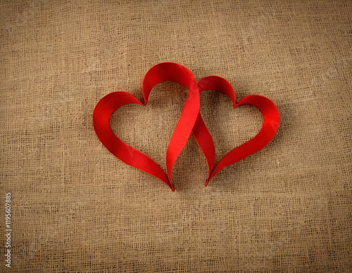 red heart on a wooden background