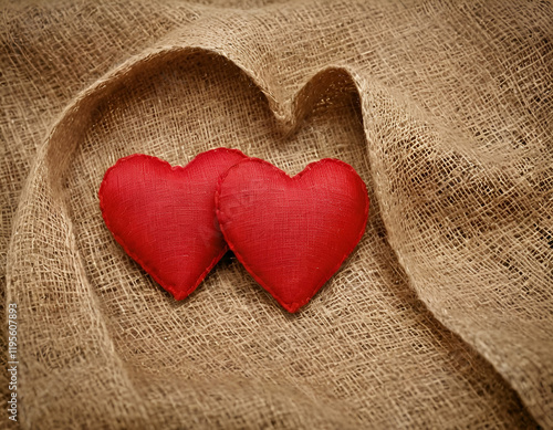 red heart on wooden background