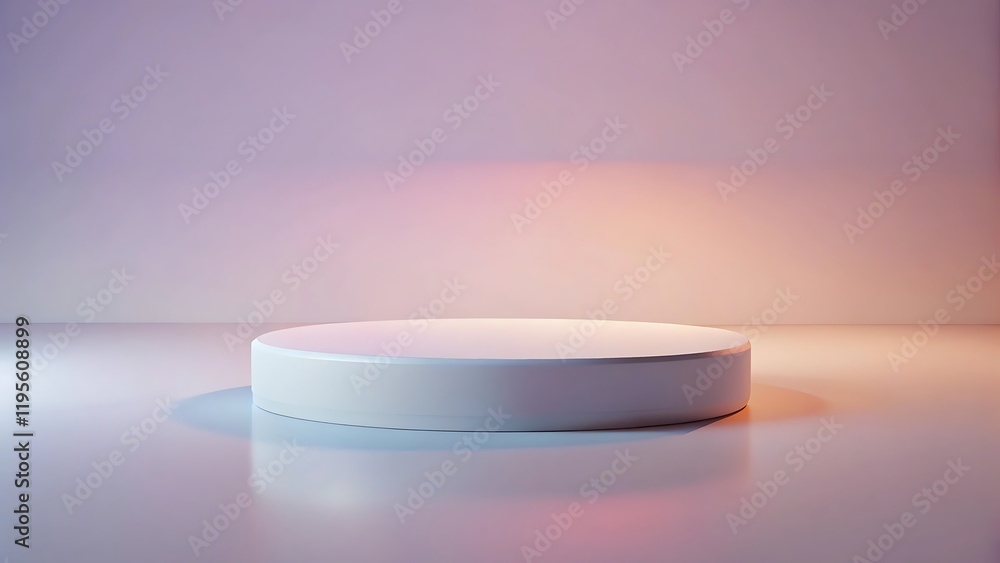 Minimalist White Circular Pedestal with Subtle Gradient Background for Product Displays and Branding Minimalist White Circular Pedestal with Subtle Gradient Background for Product Displays and Branding