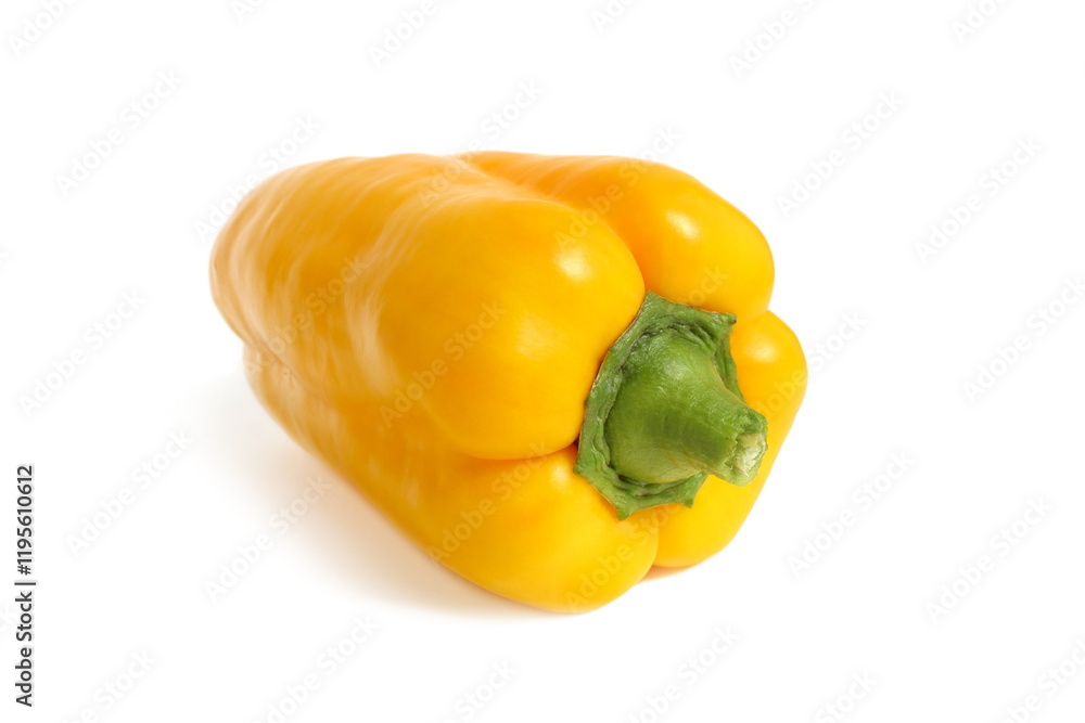 Yellow pepper lies on a white isolated background. Yellow pepper lies on a white isolated background.