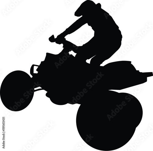 Man riding ATV silhouette