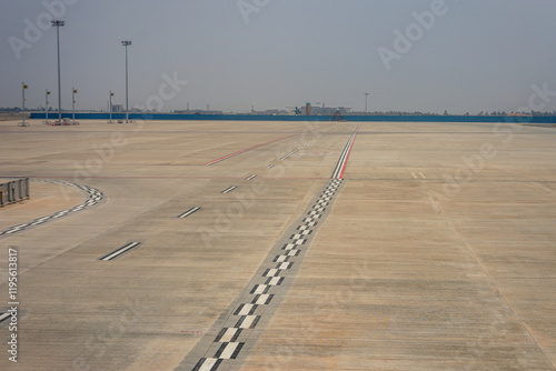 Bangalore Airport, Karnataka, India, empty runway at the airport photo