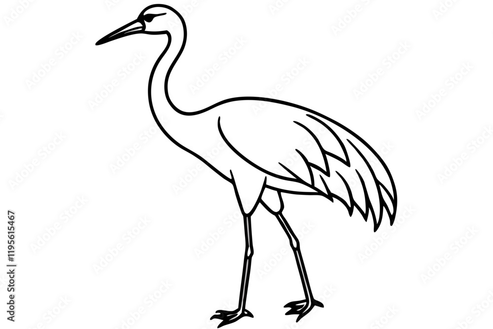 Obraz premium Crane Silhouette Vector
