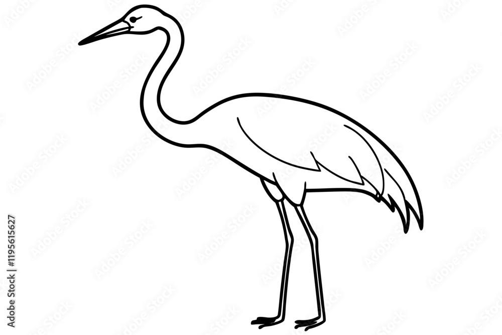 Fototapeta premium Crane Silhouette Vector