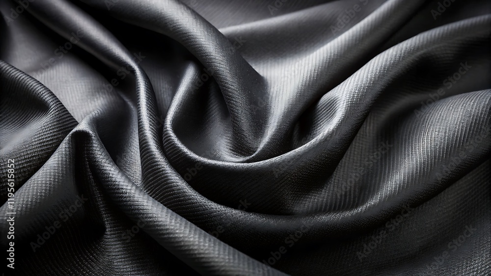 Naklejka premium Elegant Black Fabric Texture Background with Subtle Grain and Woven Pattern for Modern Designs