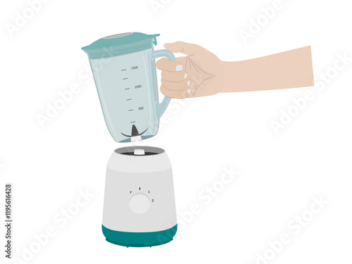 Ice blender on white background.