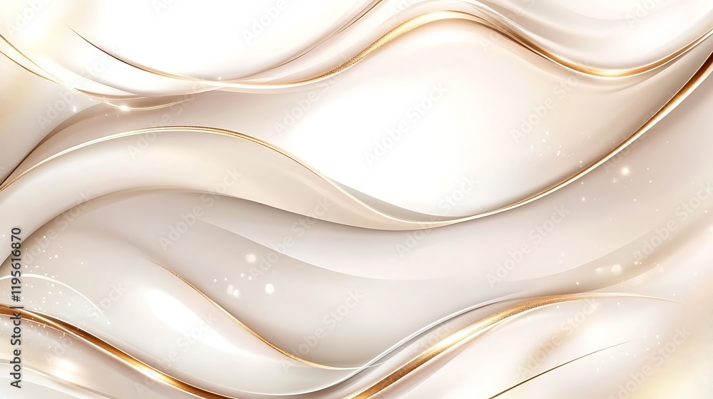 Elegant Gold Accents on Creamy White Waves Elegant Gold Accents on Creamy White Waves