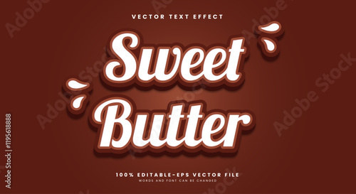 Sweet Butter editable text effect template Suitable for Cream style