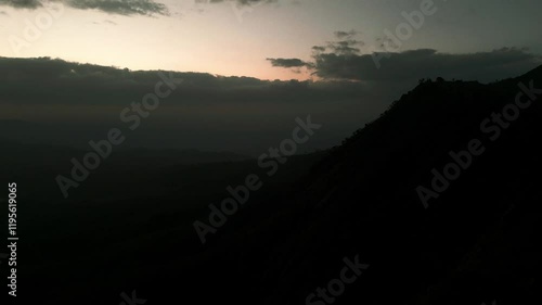 Drone Aerial of Zomba Massif, Malawi at Sunrise