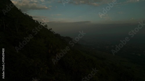 Drone Aerial of Zomba Massif, Malawi at Sunrise