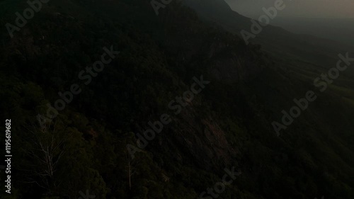 Drone Aerial of Zomba Massif, Malawi at Sunrise
