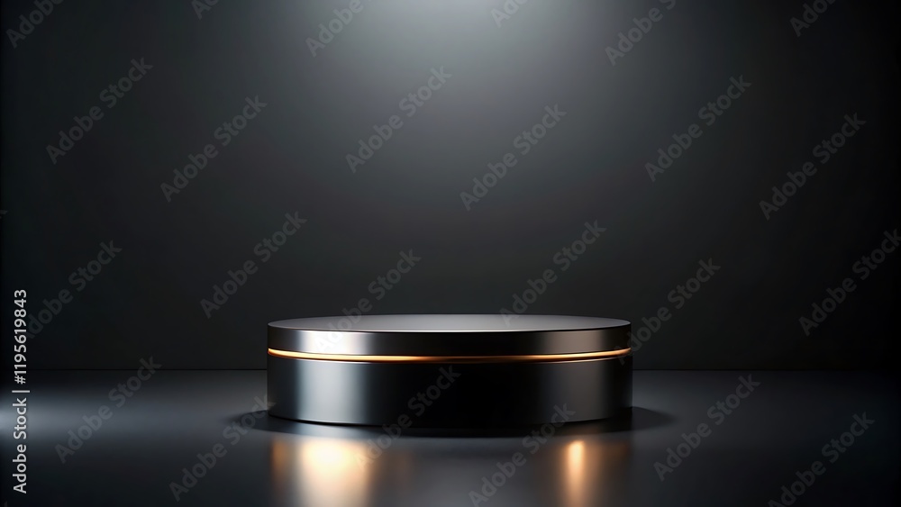 Minimalist Black Pedestal on a Dark Background with Subtle Gradient for Luxury Product Displays Minimalist Black Pedestal on a Dark Background with Subtle Gradient for Luxury Product Displays