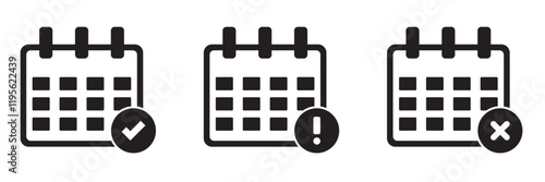 Calendar icon set vector. Calender sign and symbol. Schedule icon symbol