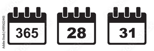 Calendar icon set vector. Calender sign and symbol. Schedule icon symbol