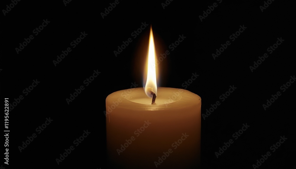 Hand-Lit Photograph of Candle Flame Flickering, generative ai Hand-Lit Photograph of Candle Flame Flickering, generative ai