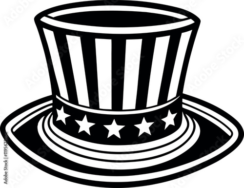 Uncle Sam hat USA flag vector